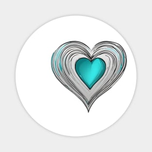 Abstract Turquoise Heart Design No. 702 Magnet